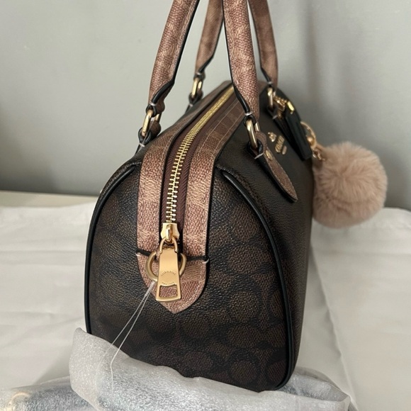 Coach Rowan Satchel Bag In Blocked Signature Canvas And Wallet - Picture 4 of 10